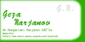 geza marjanov business card